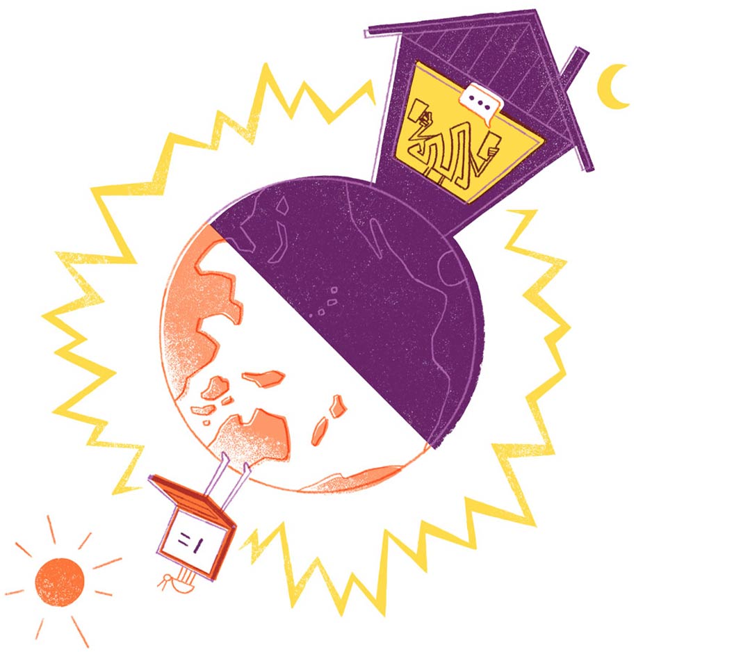 Illustration depicting global connectivity, trust, and resilience in a digital landscape.