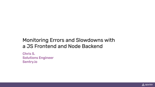 Node Congress Lightning Talk: Monitoring errors and slowdowns with a JS frontend and Node backend